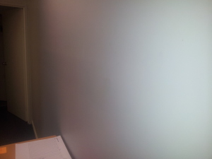 The same wall with no additional lighting on a plasterboard finish